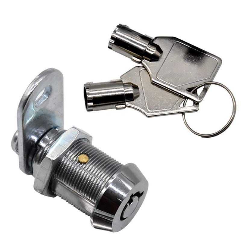 NIANNIAN 2Pcs Tubular Cam Lock 1-1/8 inch Cabinet Lock Keyed Alike with Chrome Finish for Vending Machine Tool Box Mailbox ATM - Image 5